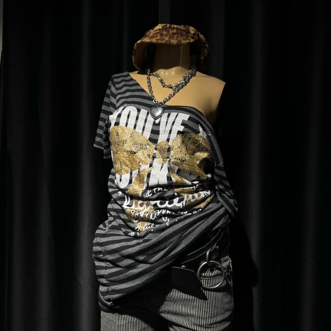 단가라 루즈 반팔 탑 상품이미지4