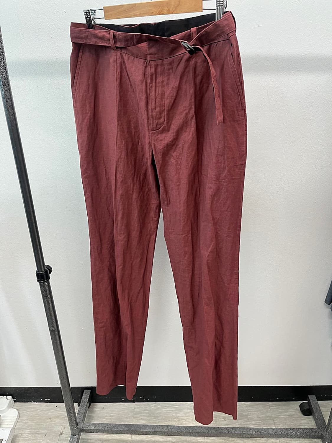 33-34) 랑방 버건디 벨티드 팬츠  상품이미지1