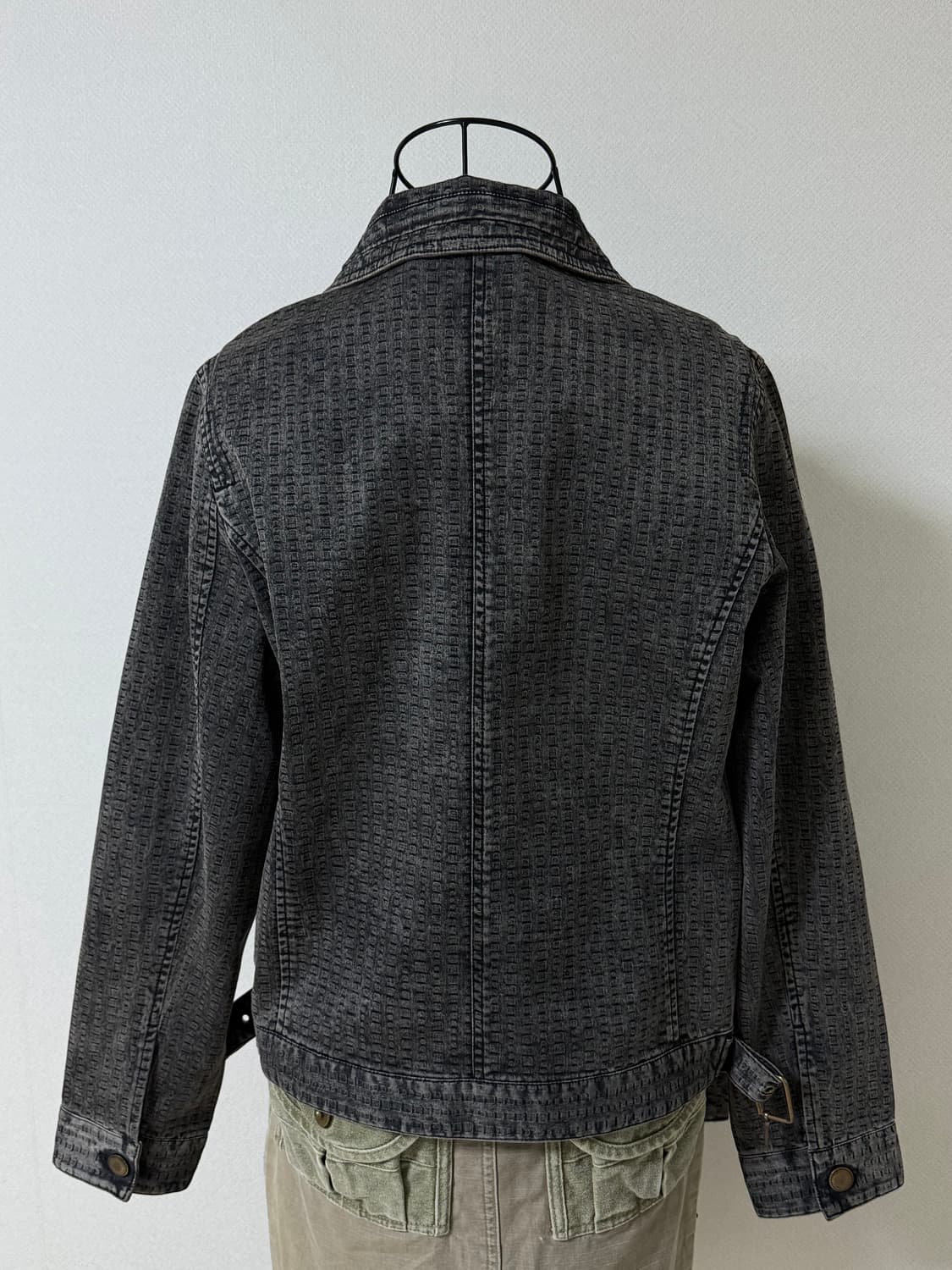 빈티지 워싱 그레이 스터드 집업 자켓 y2k 펑크 상품이미지4