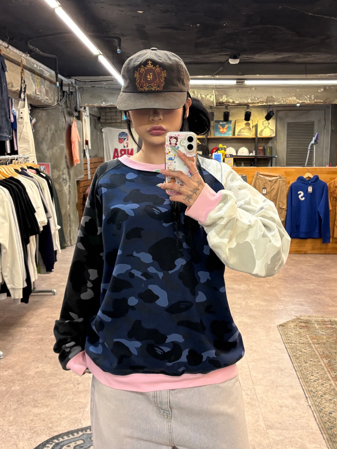 베이프 카모 배색 맨투맨 #csz4342 상품이미지1