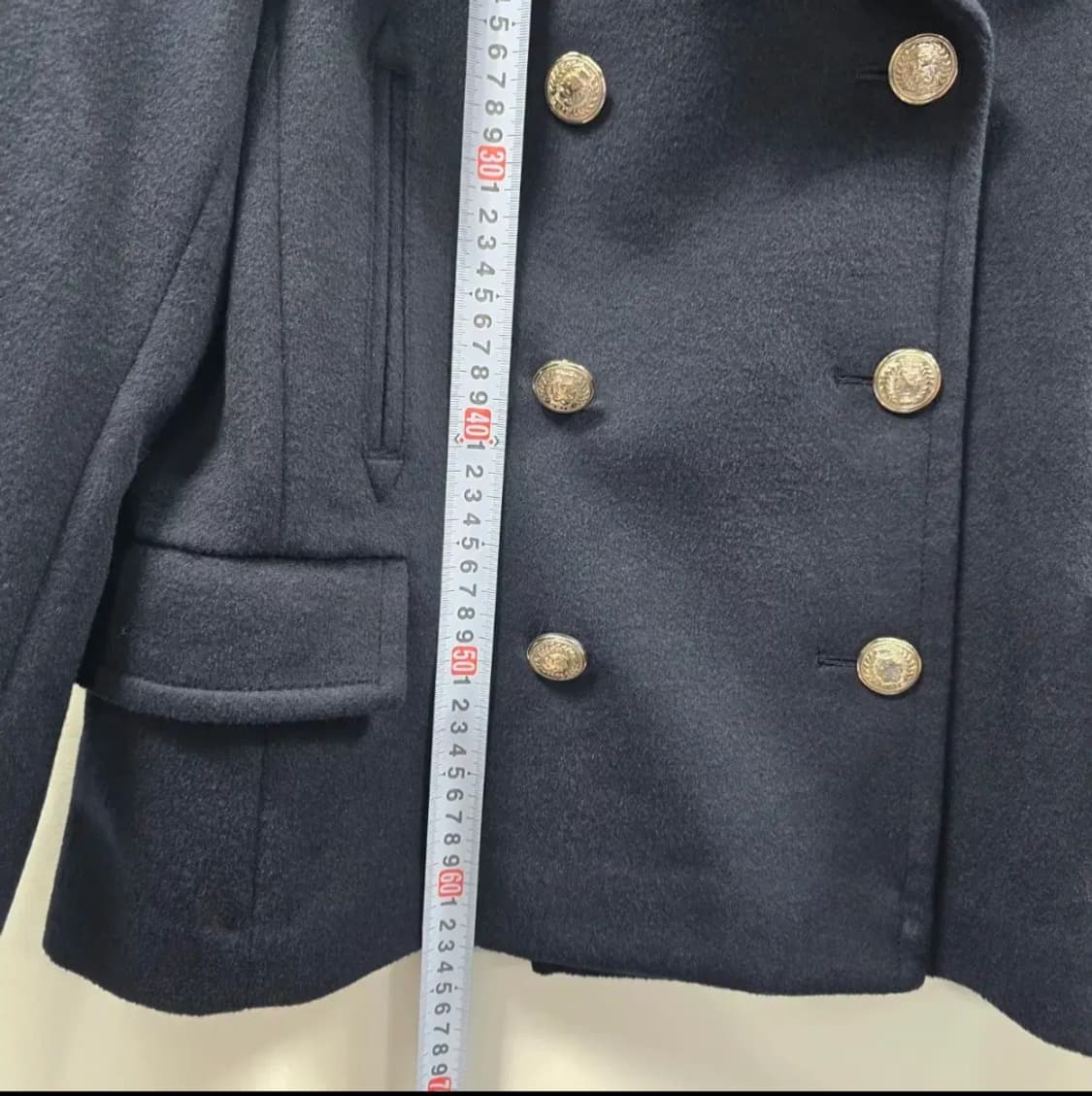 1607 [타미힐피거]울 블렌드 더블 피코트 34(s) 상품이미지5