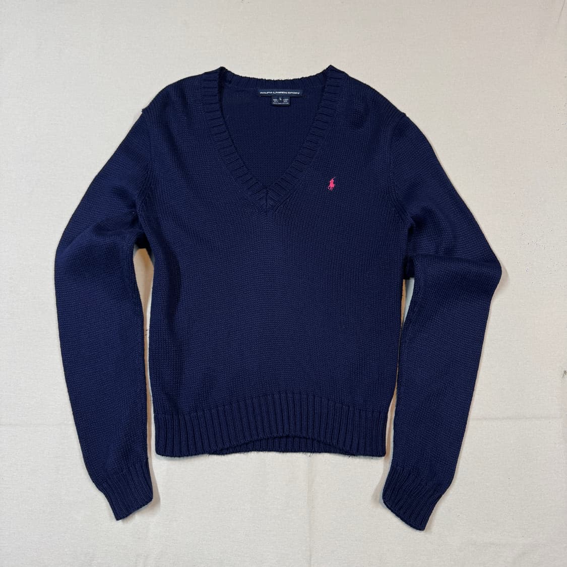L) 폴로 랄프로렌 피마코튼 브이넥 니트 네이비 상품이미지1