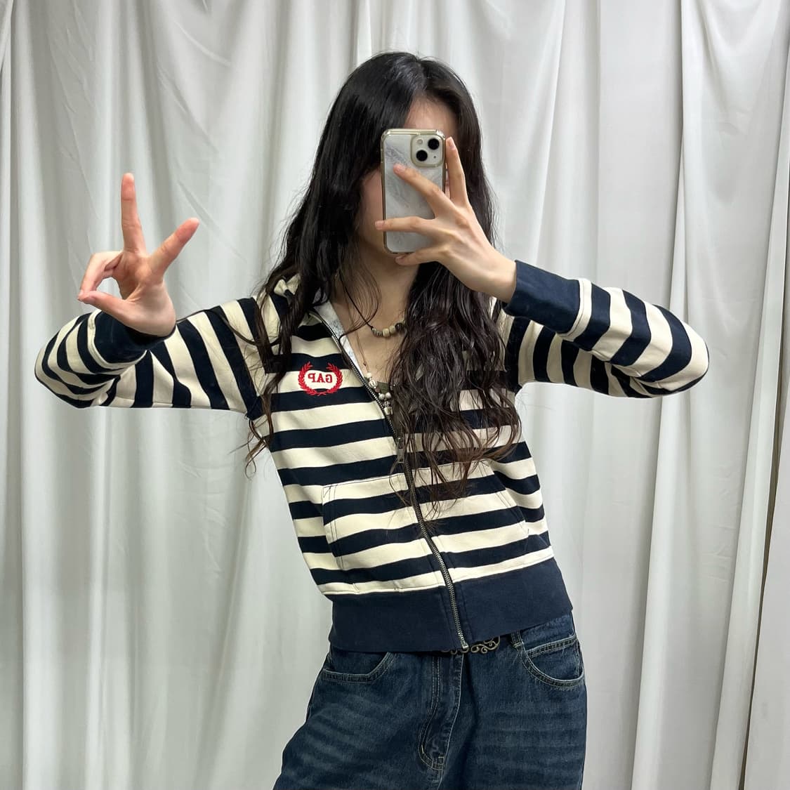 Gap stripe hood zip-up 상품이미지2