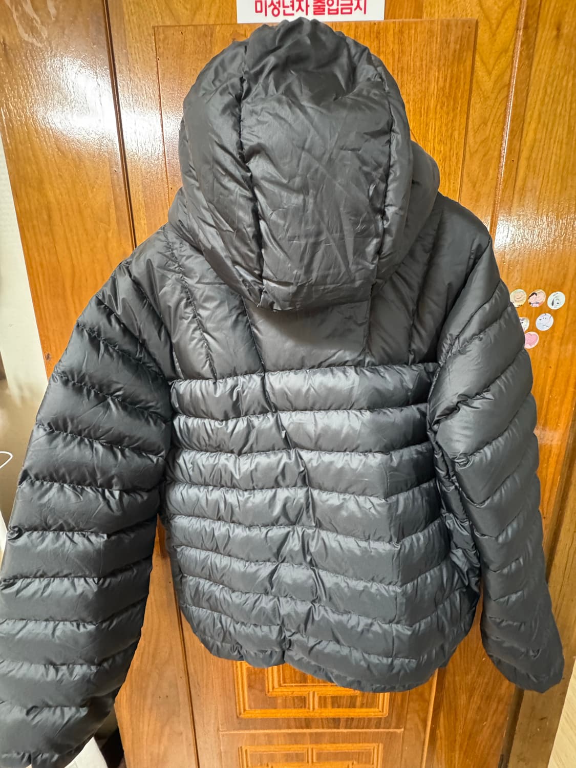슈프림 24fw 다운 하프집 후드 풀오버 블랙 m 상품이미지3