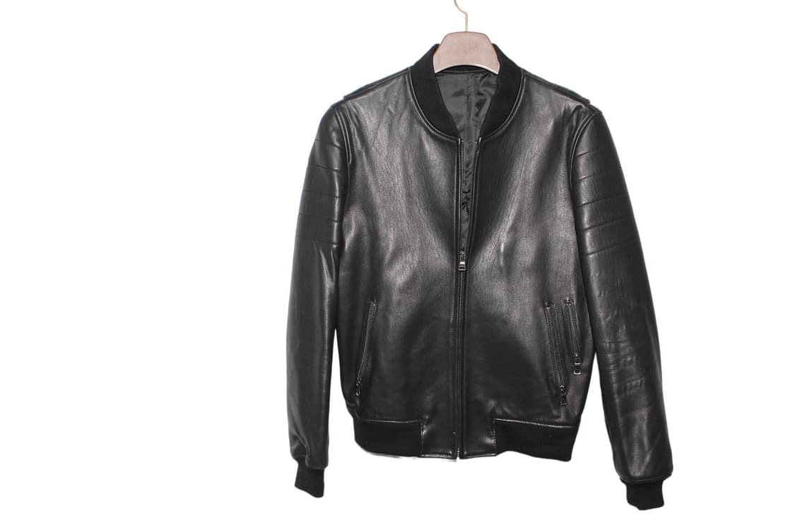 2000s JAPAN 램스킨 레더 싱글 집업 자켓 상품이미지5