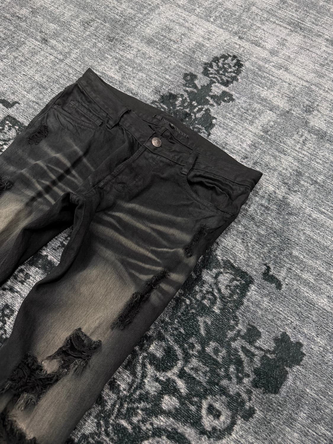 No id hard crashed black washing denim p 상품이미지4
