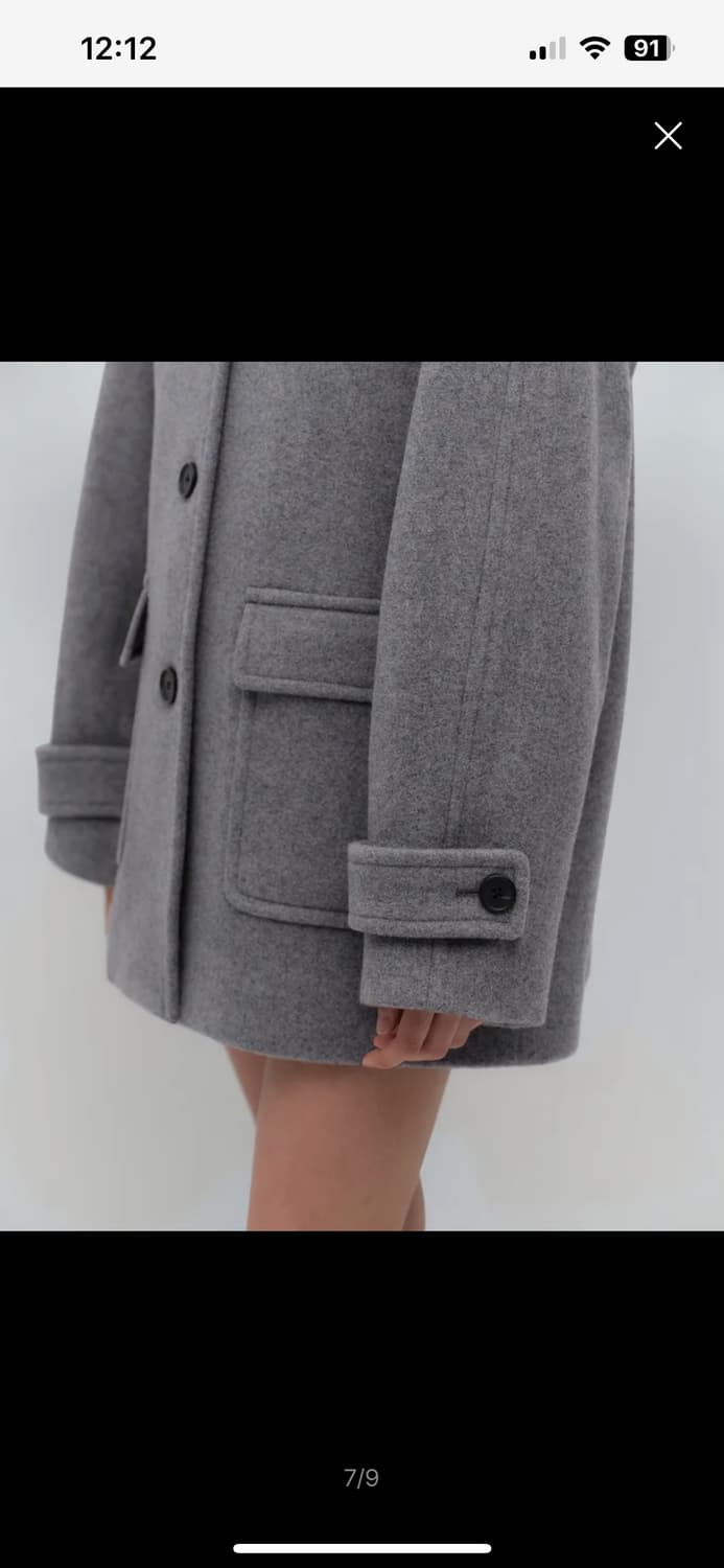 무탠다드 캐시미어 블랜드 하프 발마칸 코트 [미디엄 그레이] 상품이미지7