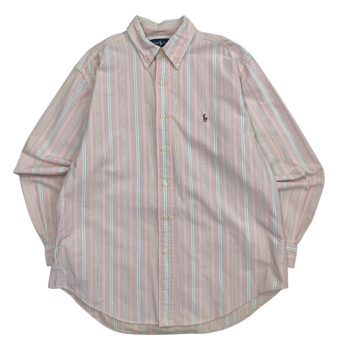  폴로 랄프로렌 옥스포드 화이트 스트라이프 딸기우유맛 셔츠 L 상품이미지2