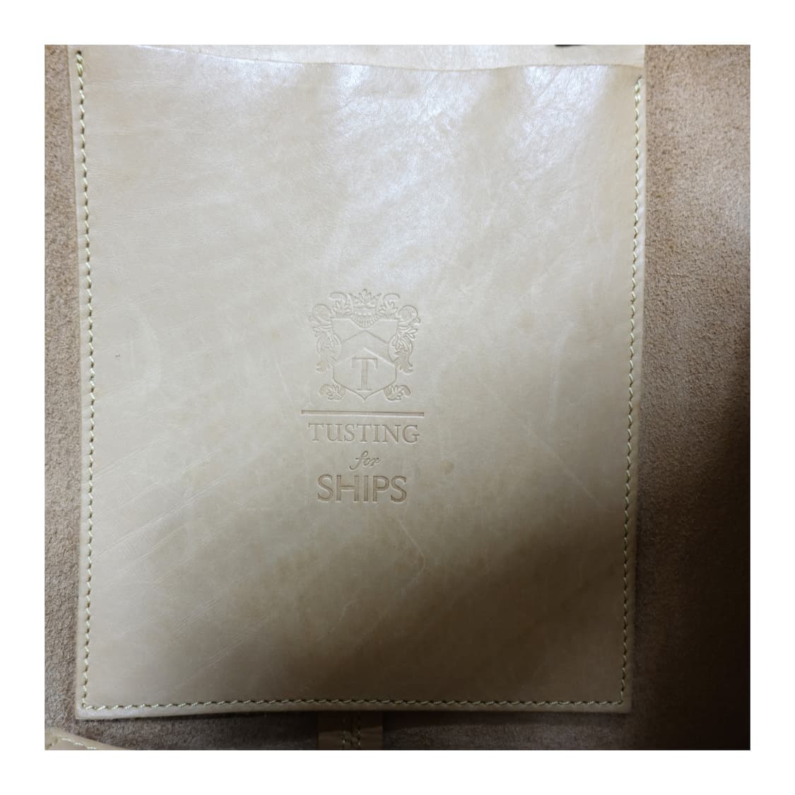 TUSTING 터스팅 베이지 레더 통가죽 빅 숄더백 상품이미지8