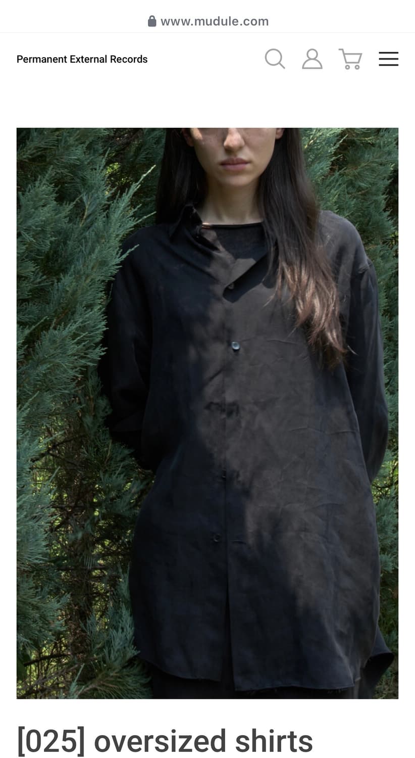 머듈 오버사이즈 큐프라 셔츠 블랙 1 상품이미지3