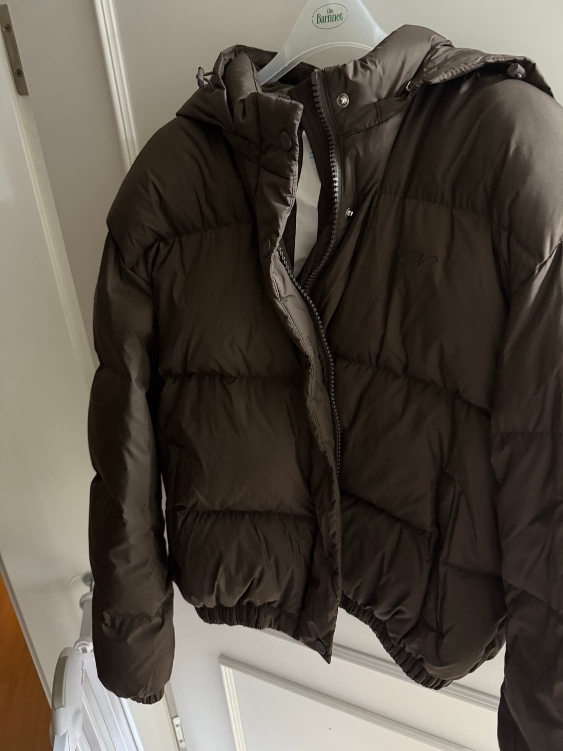 타낫 브라운 푸퍼 패딩 구스다운 크롭 모자 여성패딩추천 경량 모카 상품이미지7