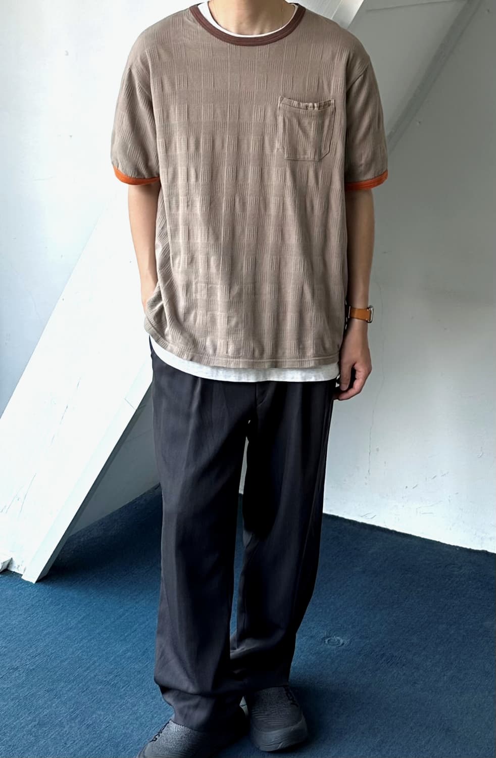 Volume cotton desgin ringer tee 상품이미지7