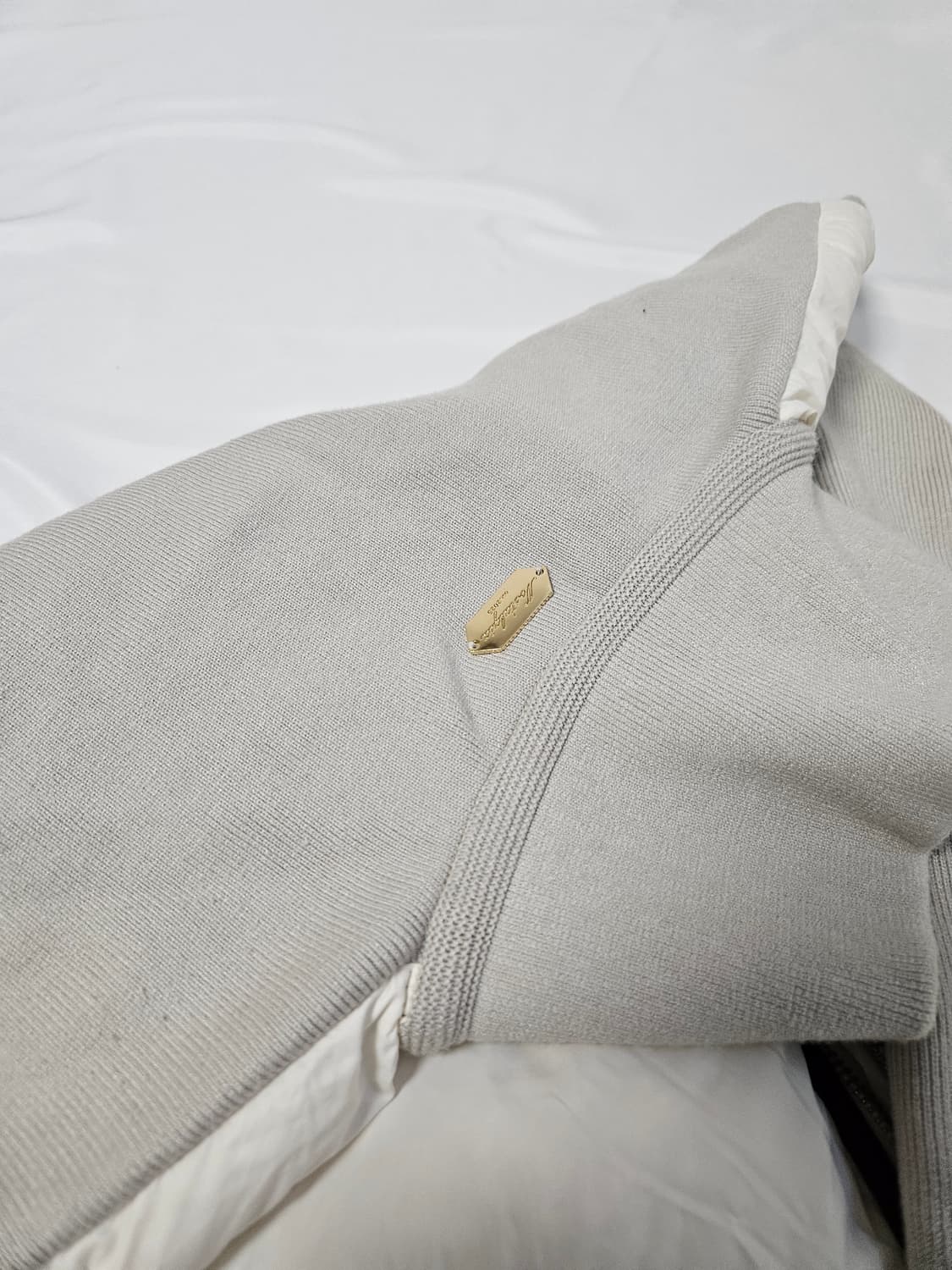 MOOD 무드 화이트 패딩 니트집업 자켓 울 덕다운 자켓 M 상품이미지3