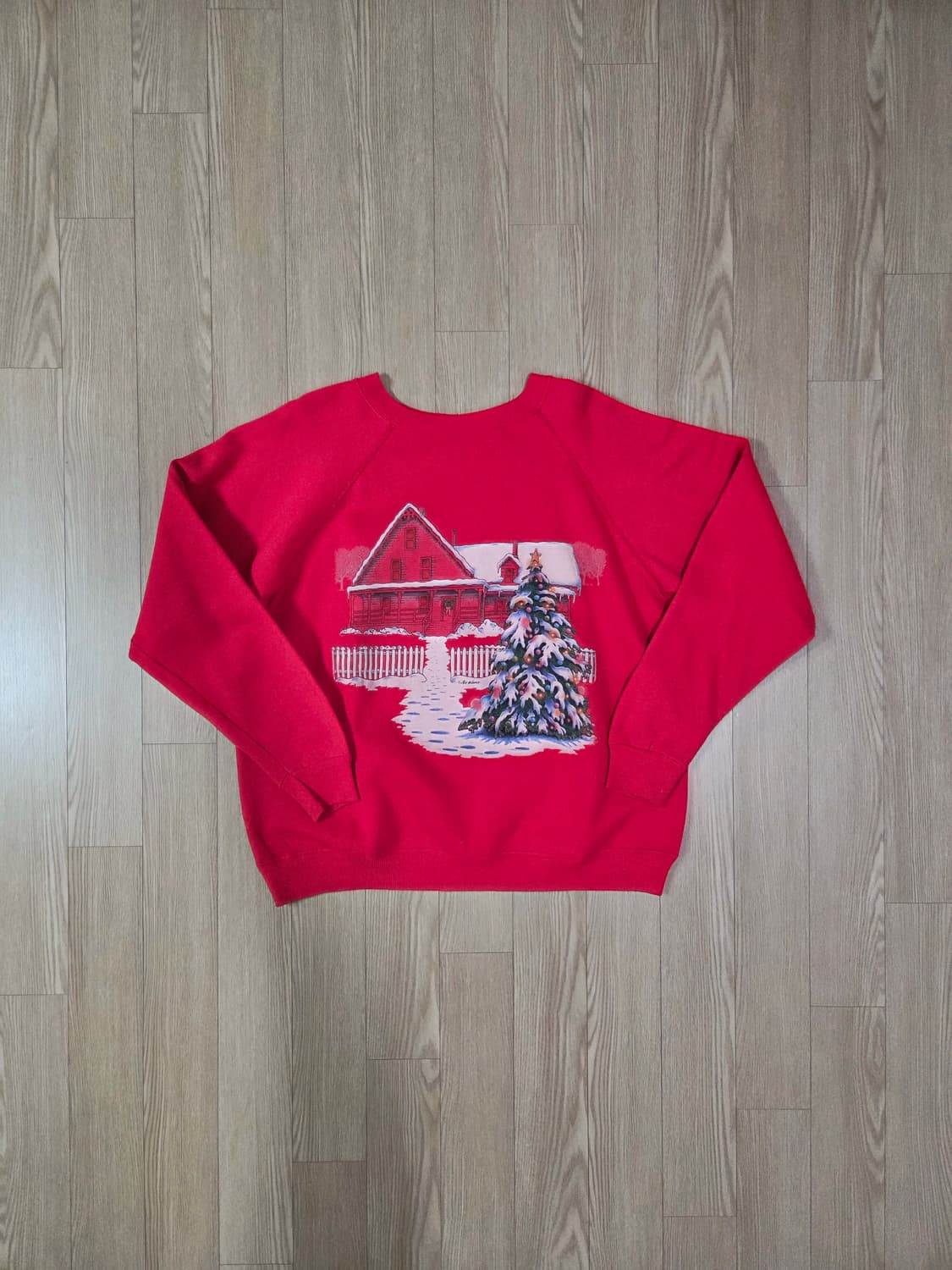 헤인즈 90s 크리스마스 트리 맨투맨 스웻셔츠 상품이미지2