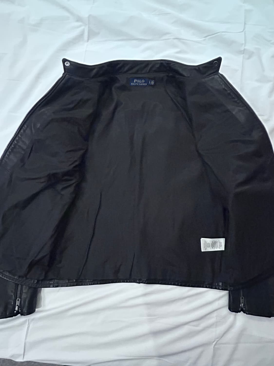 폴로 랄프 로렌 카우 레더 모토 레이서 자켓 L 상품이미지5