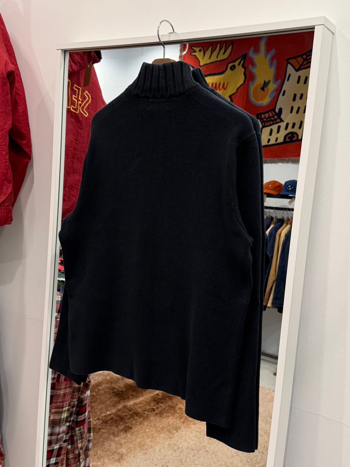 Polo RL 폴로 랄프로렌 하프넥 쿼터 집업 니트 (Black) 상품이미지6