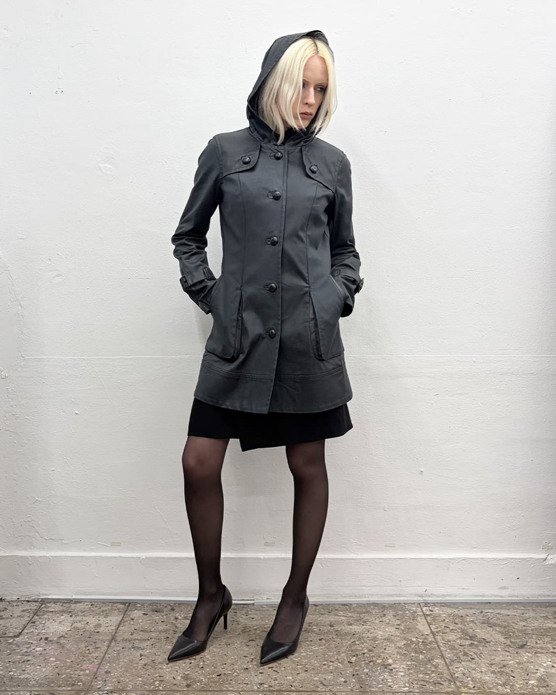 빈티지 왁스 코팅 후디드 코트 상품이미지7