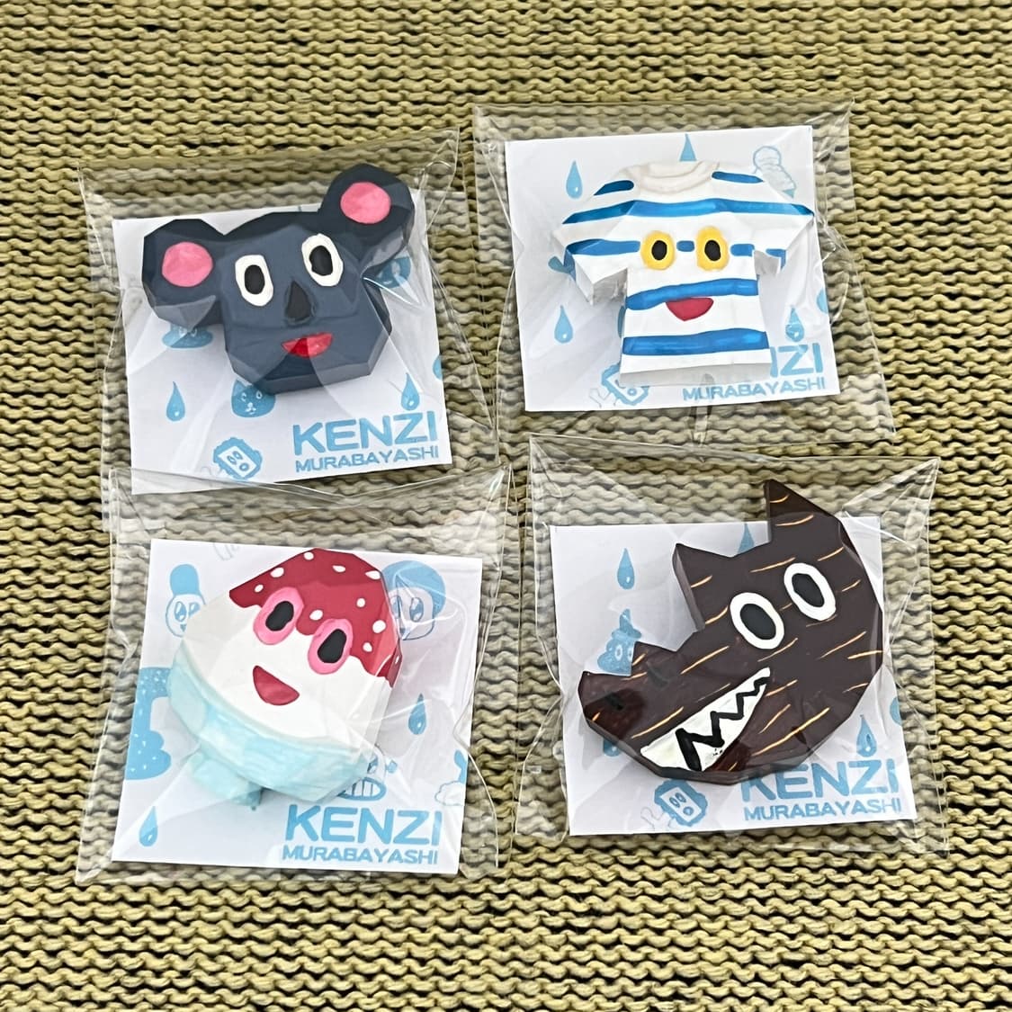 [켄지 무라바야시] 늑대 핀뱃지 핸드메이드 우드카빙  상품이미지2