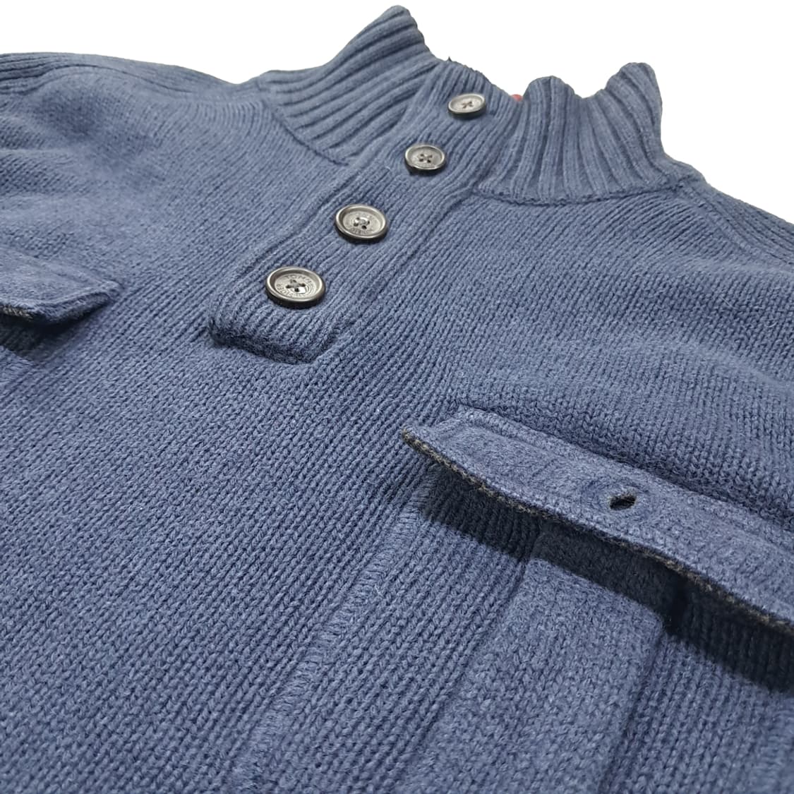 CL047 L 타미힐피거 코튼/아크릴/울 혼방 유틸리티 하이넥 하프버튼 상품이미지3