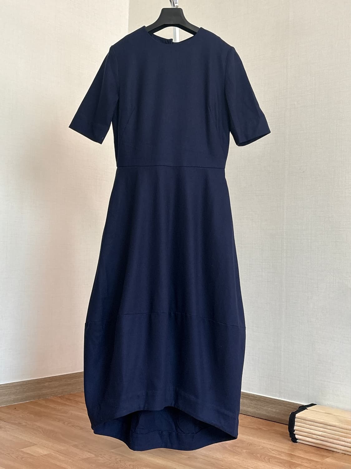 네이비 벌룬 롱 원피스 상품이미지4
