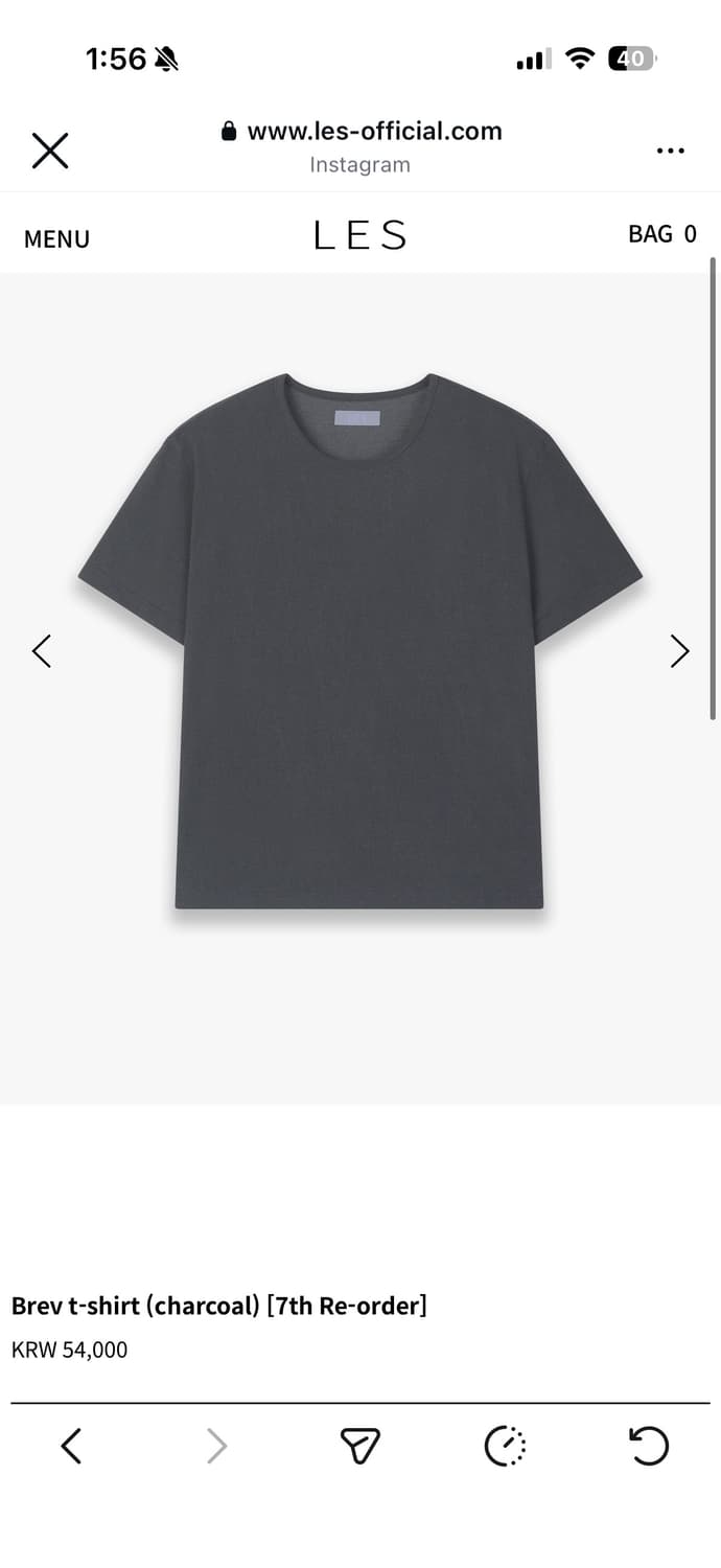 Les Brev T Shirt 차콜 1 상품이미지1