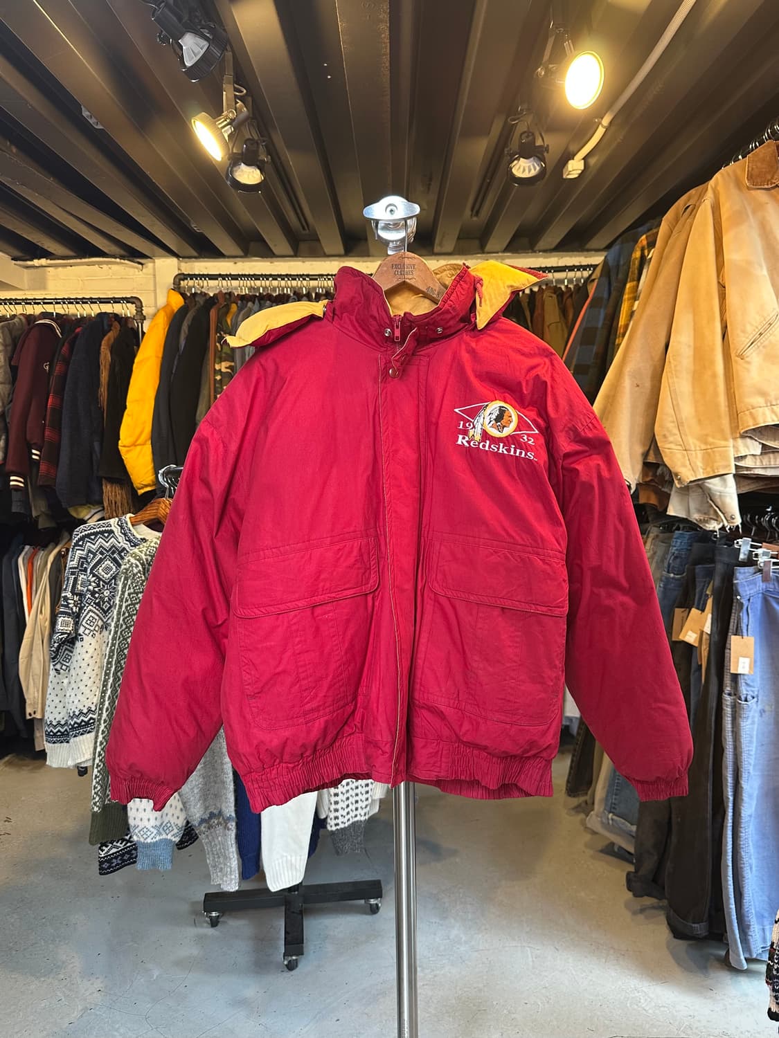 90s NFL 워싱턴 커맨더스 덕 다운 구스 자켓 상품이미지1