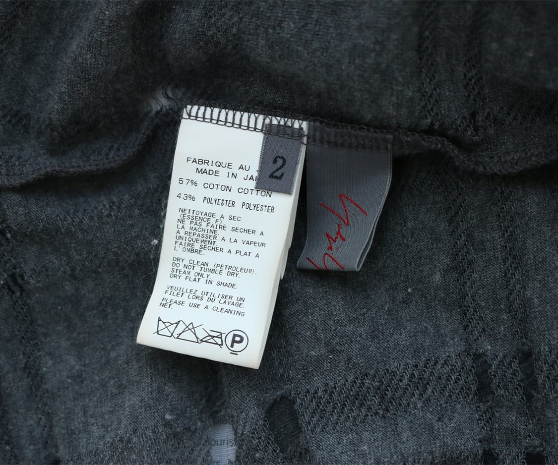 요지 야마모토 느와르 체크 후드 드레이프 탑  상품이미지8