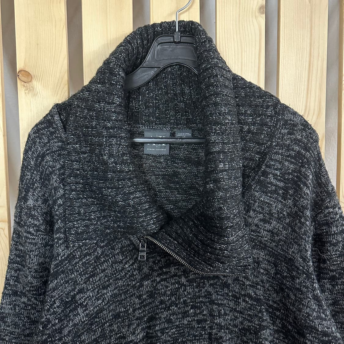 (L) 알마니 익스체인지 하이넥 차콜 니트 스웨터 상품이미지4
