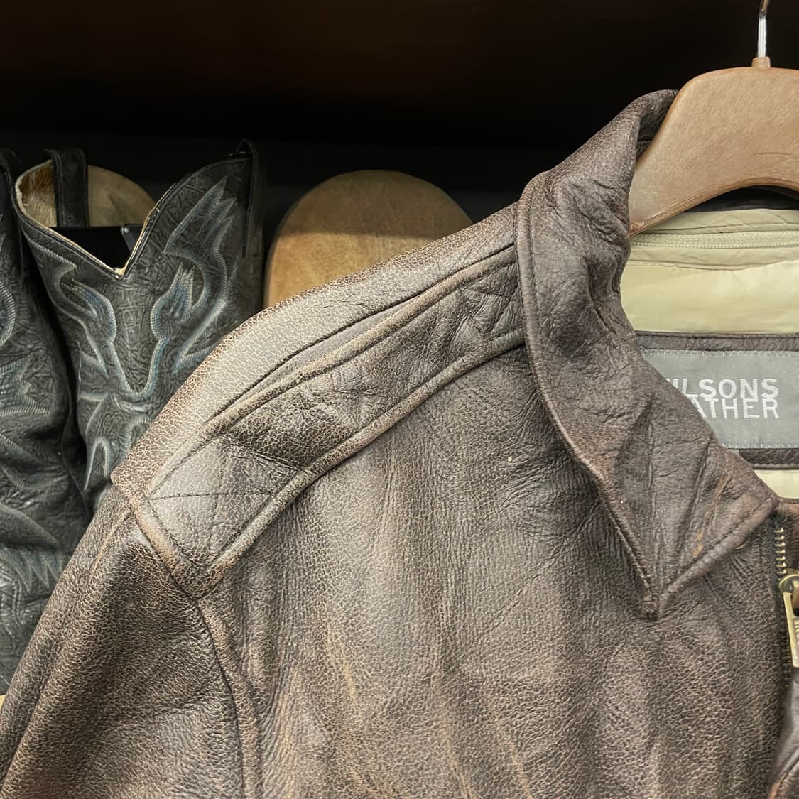 00s 윌슨 레더 미 공군 플라이트 리얼 레더 자켓 상품이미지3