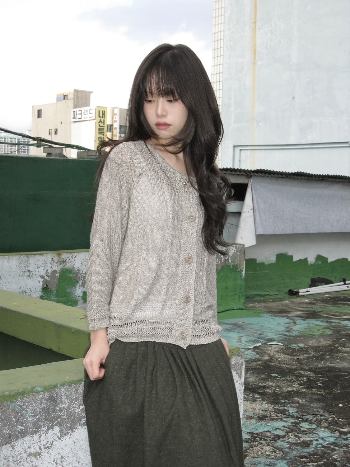 도쿄 아이보리 니트 거디건 상품이미지6