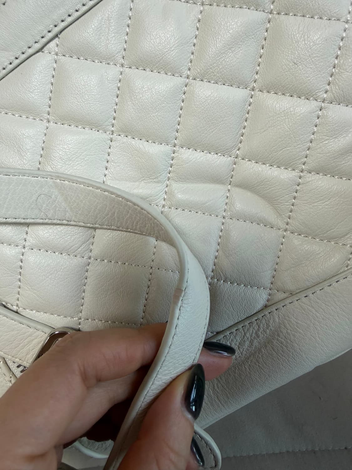 쓰리타임즈) 아콘 퀄팅 백팩 아이보리 상품이미지2