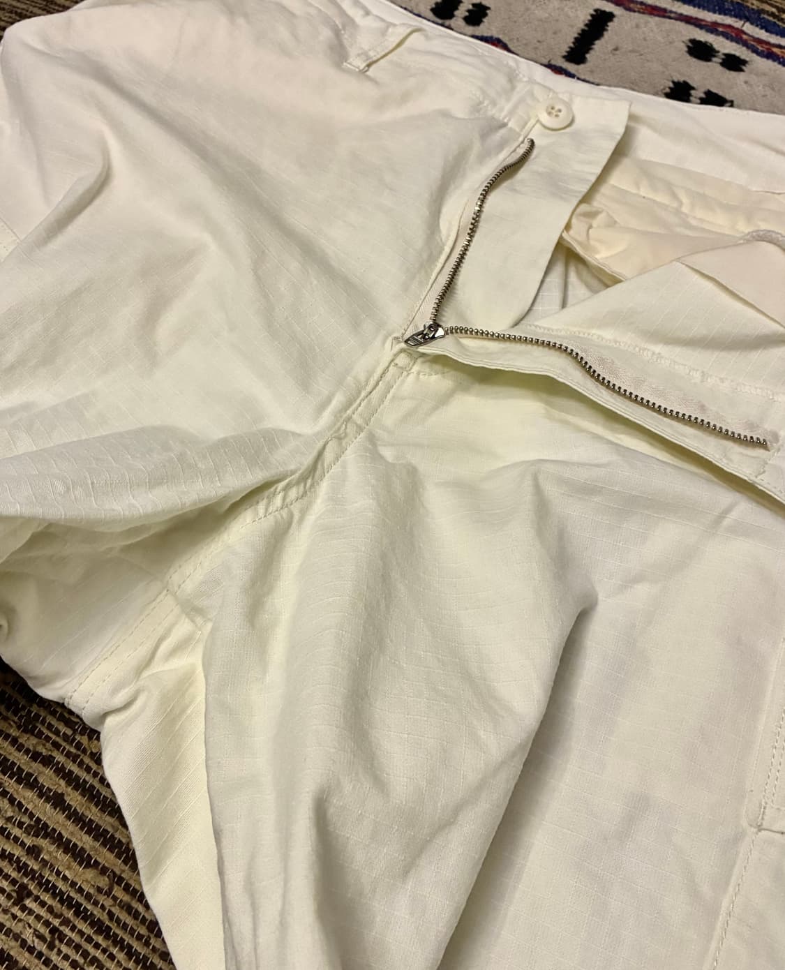 (28~32)Hinson 힌슨 립스탑 카고 밀리터리 벌룬팬츠 화이트 상품이미지4