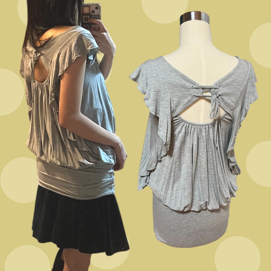 유니클로X더블스탠다드 프릴 그레이 원피스 상품이미지3