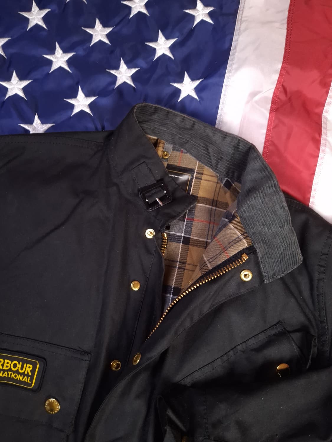 새제품 오리지날 Barbour 바버 블랙 인터내셔널 A7 왁스 자켓 상품이미지3