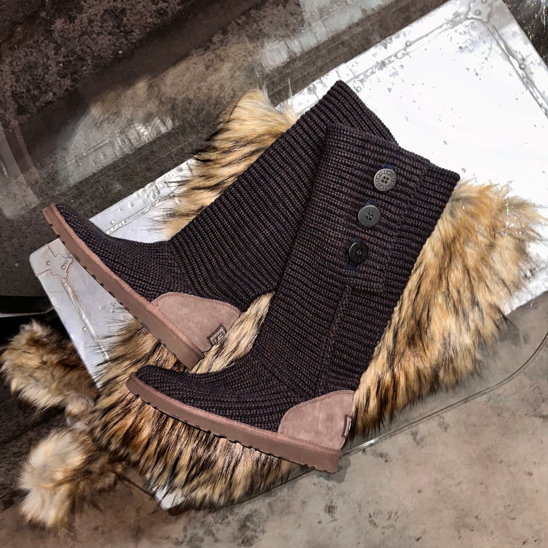 00s 딥 브라운 어그 카디 니트 부츠 상품이미지2