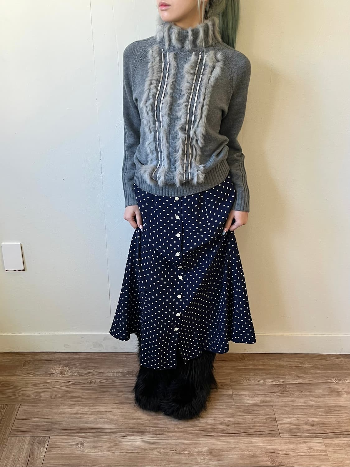 be.SALADY 실루엣 도트 스커트 상품이미지6