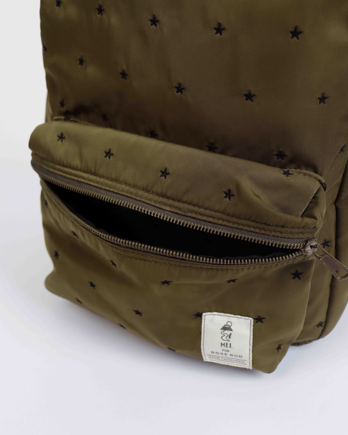 [ROSE BUD] 올리브컬러 스타 자수 나일론 백팩 상품이미지9