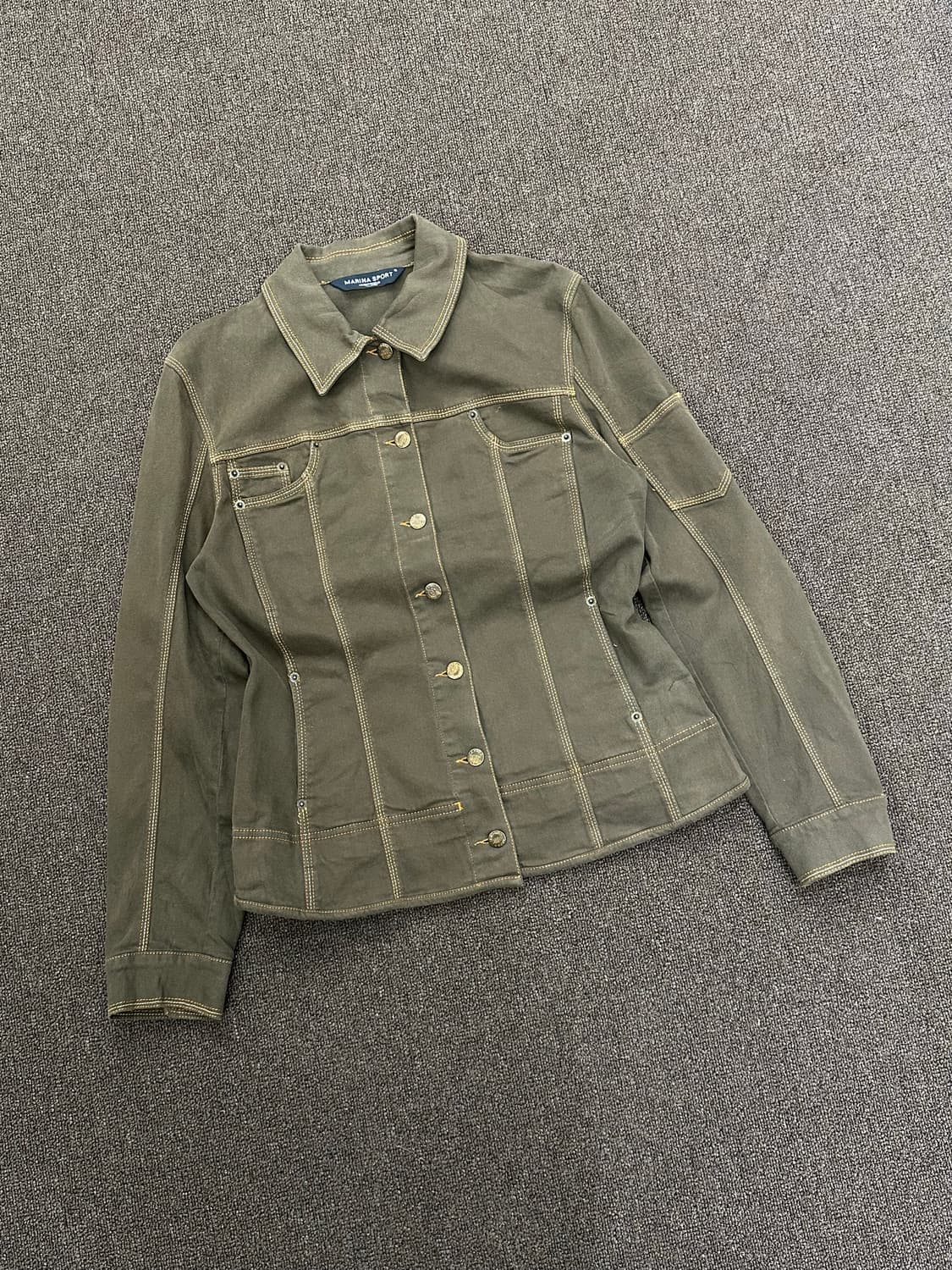 15)마리나 스포츠 빈티지 여성 올리브 스티치 데님 자켓 상품이미지1