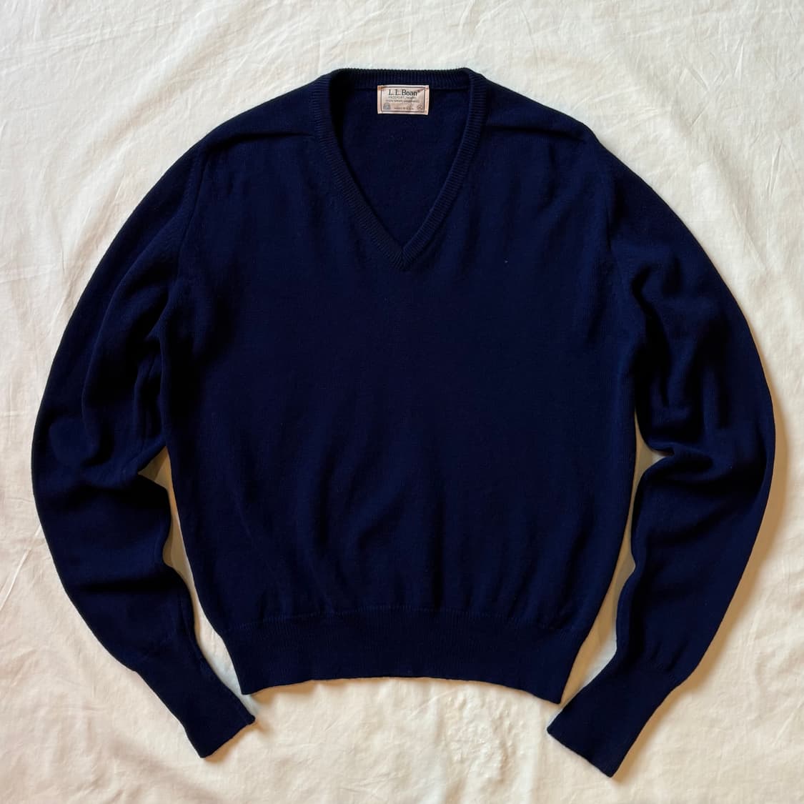 [102-105] 70s USA L.L.Bean 버진 램스울 브이넥 니트 상품이미지1