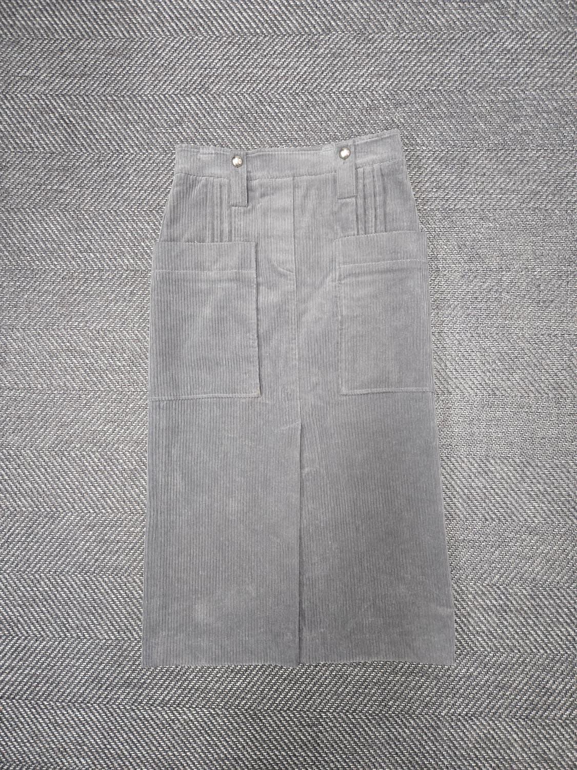 한섬 시스템 SYSTEM 코듀로이 H라인 스커트 회색 상품이미지1