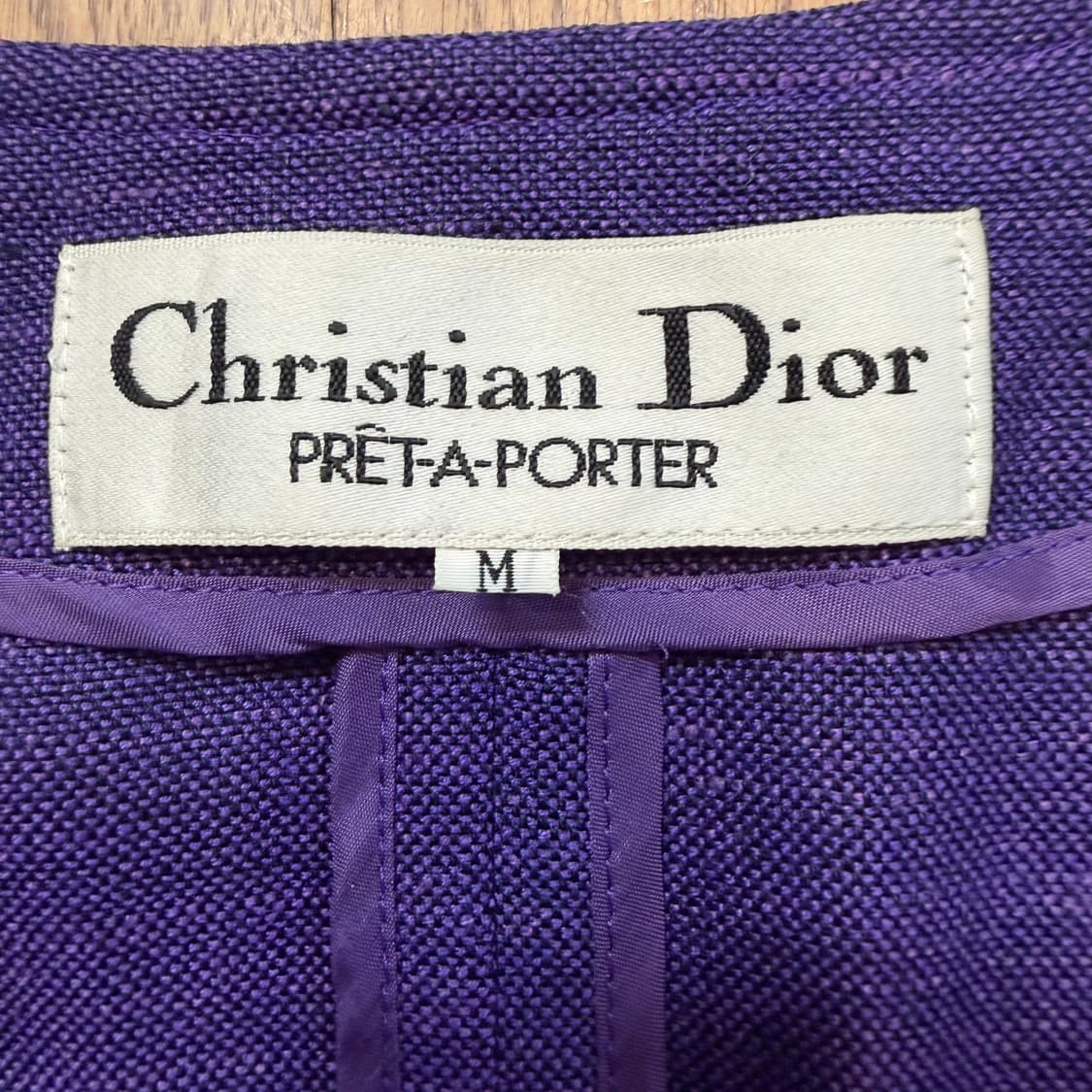 90’s크리스찬 디올 프레타 포르테(W)스포츠 퍼플 울 린넨 자켓  상품이미지3