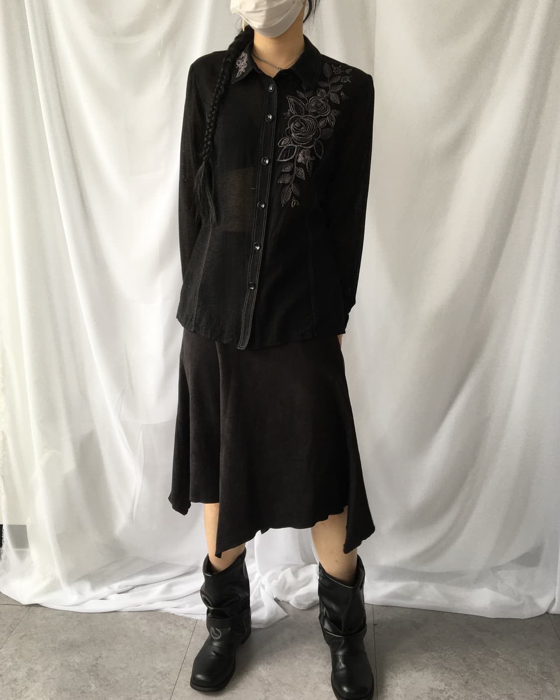 Unbalanced suede skirt 상품이미지4