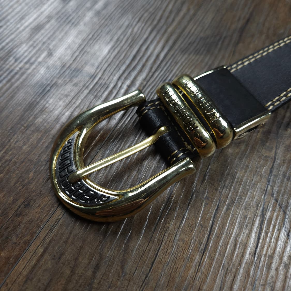 로베르타 디 까메리노 이태리 웨스턴 레더 버클 벨트 상품이미지3