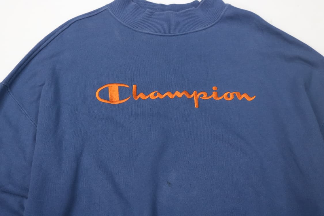 챔피온 빈티지 오렌지 자수 로고 모크넥 스웻셔츠 (M) 상품이미지3