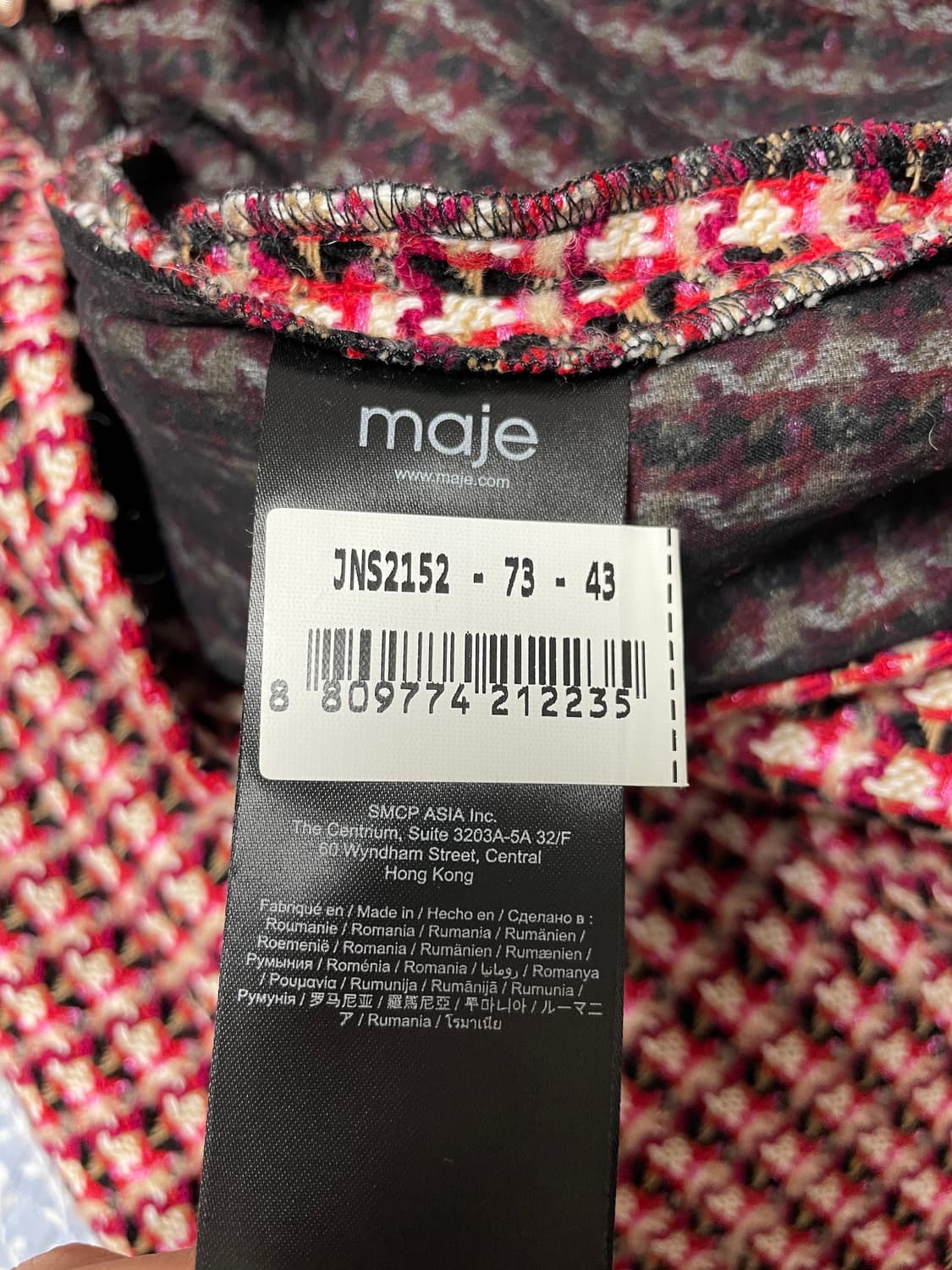 [36]마쥬 레드체크 트위드 원피스 상품이미지8