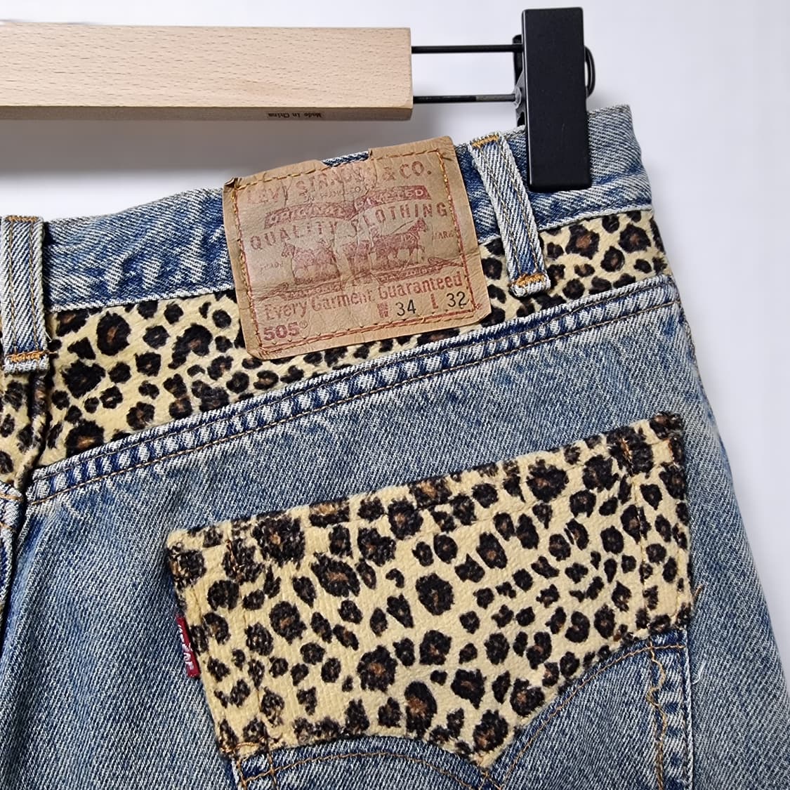 90's 리바이스 505 레오파드 청바지 34 상품이미지5