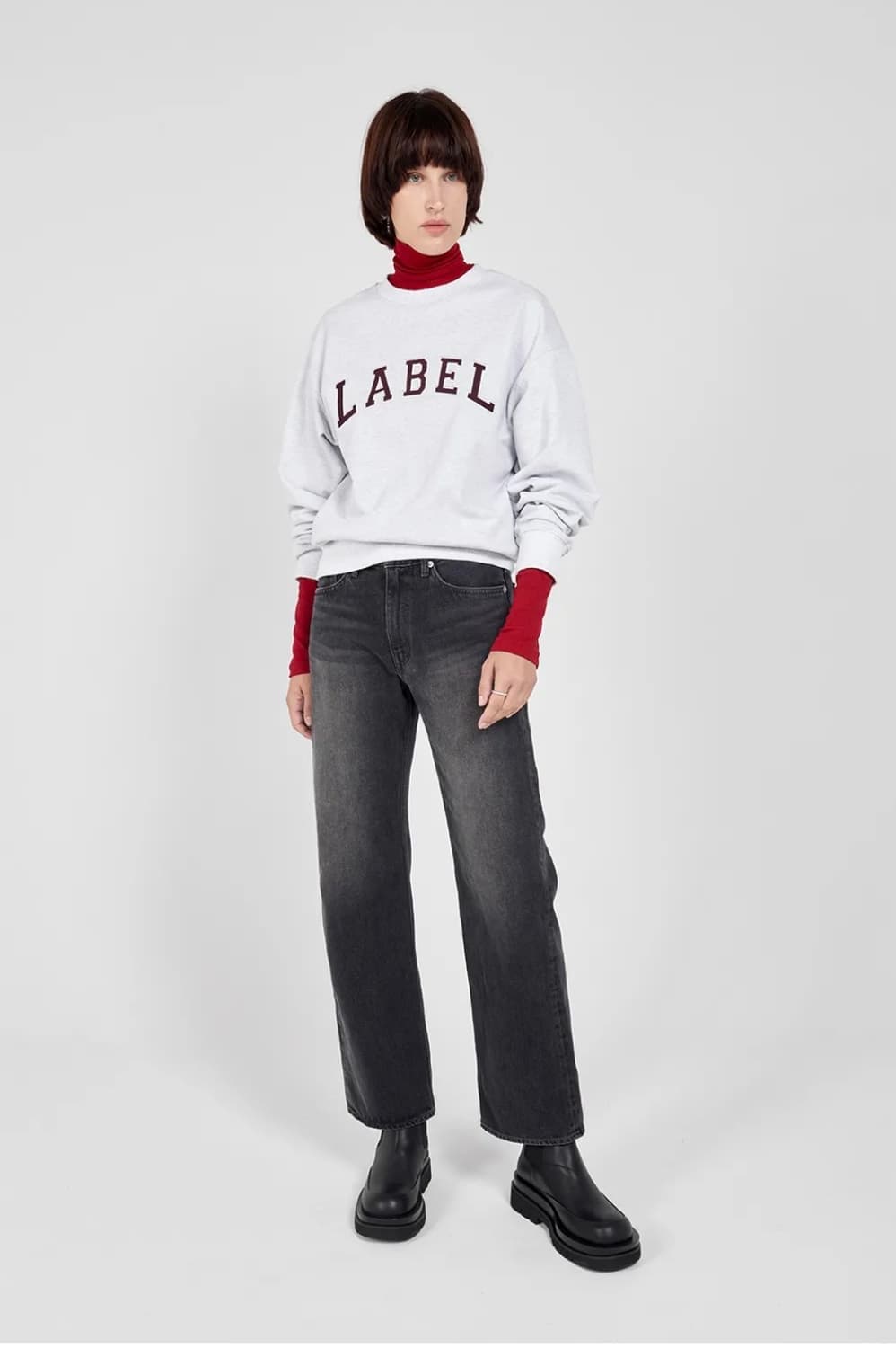 라벨 아카이브 로우 라이즈 진 워시드 그레이 상품이미지4