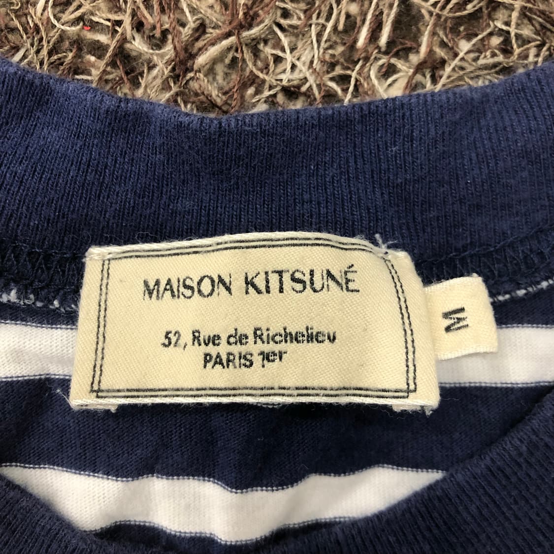 메종키츠네 네이비 스트라이프 롱슬리브 긴팔 티셔츠 상품이미지4