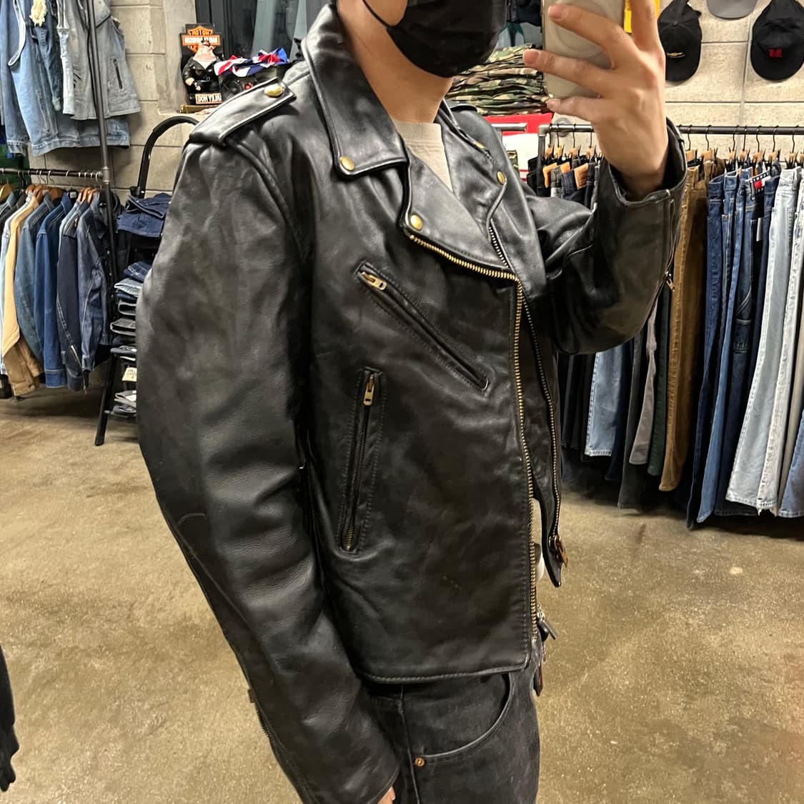 70s 빈티지 소가죽 라이더 자켓 (105) 상품이미지3
