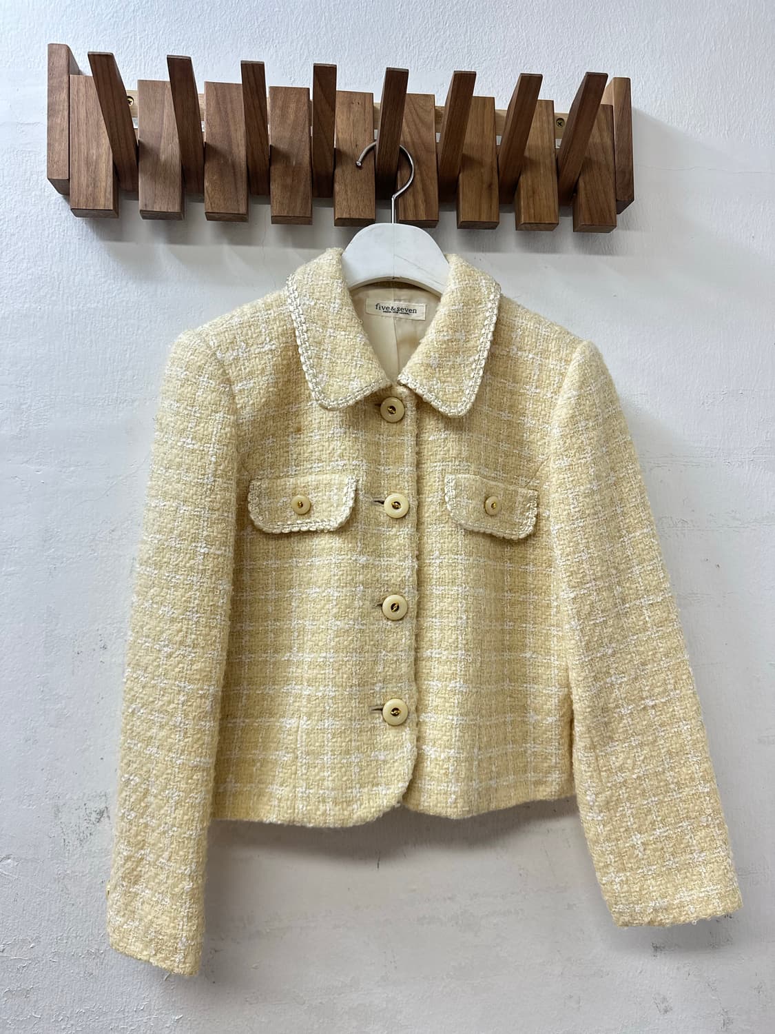 일본빈티지 울 혼방 카라 포인트 빈티지 클래식 트위드 자켓  상품이미지3